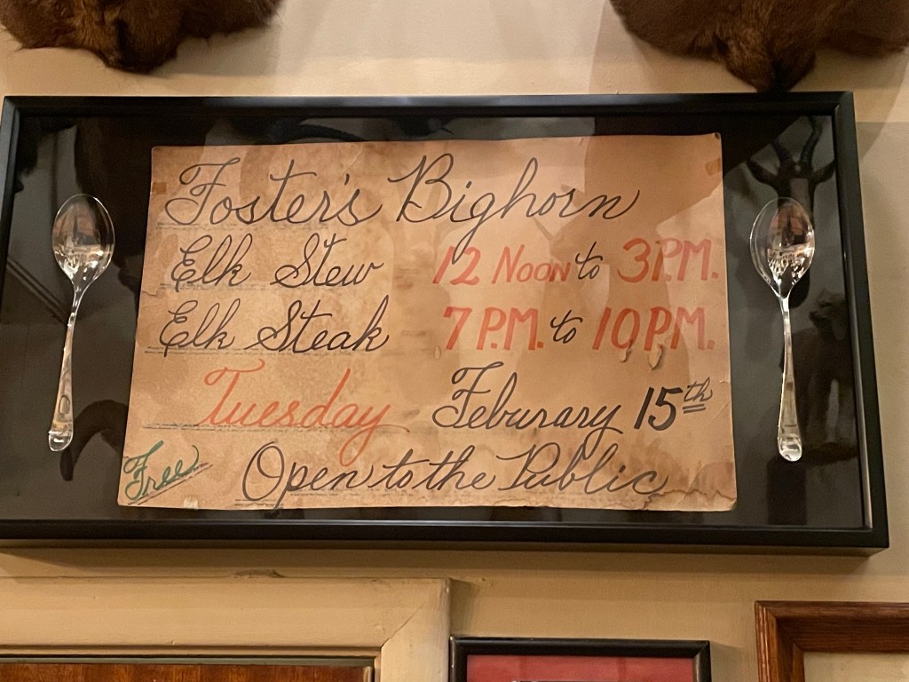 Foster's Bighorn, old sign