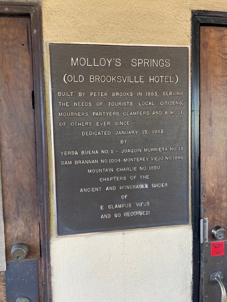 Molloy's Tavern, Old Brooksville Hotel plaque