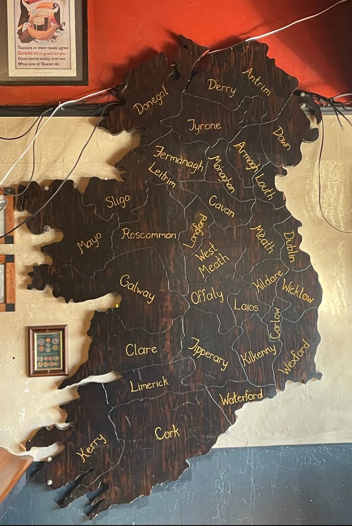 Durty Nelly's, San Francisco, Irish map