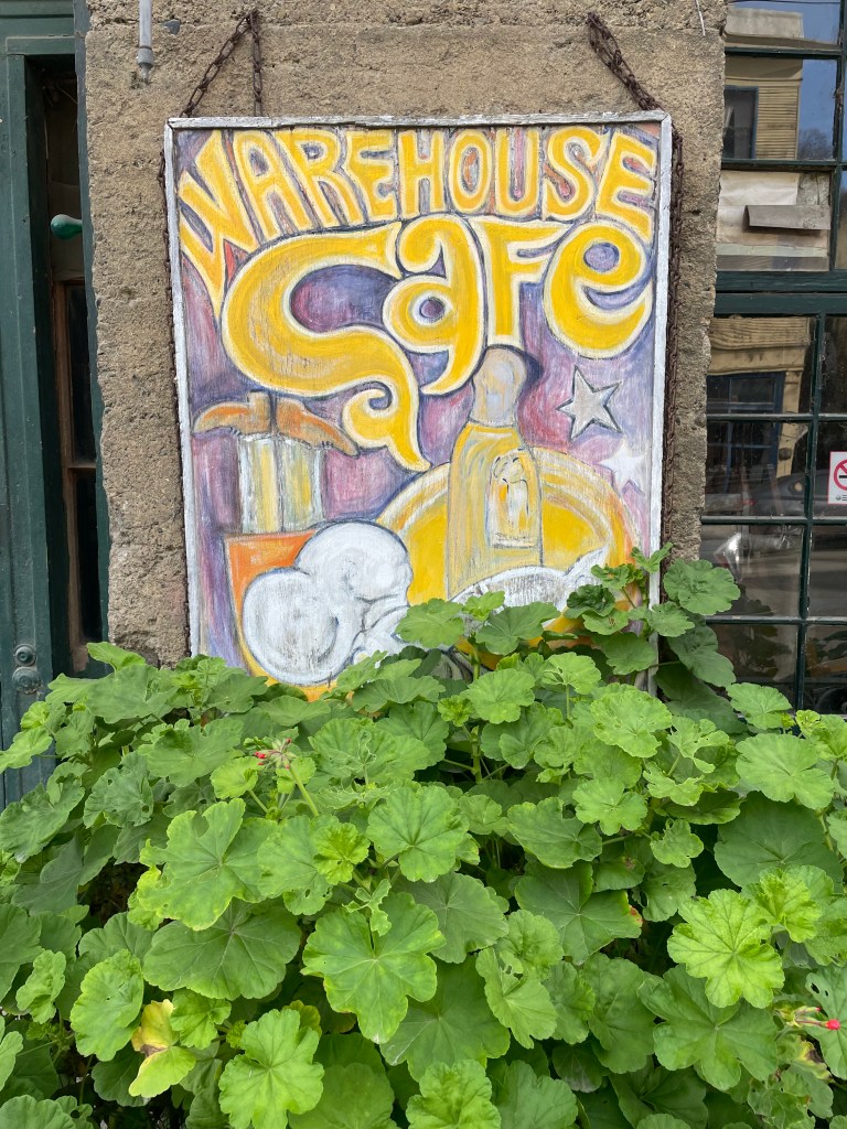 The Warehouse Cafe, Port Costa, sign