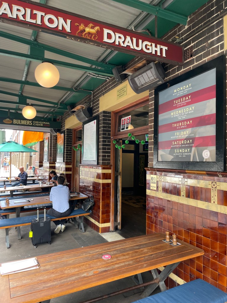 photo of picnic tables, The Glenmore pub, Sydney