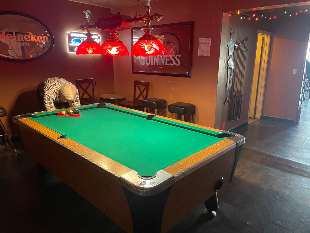photo of the pool table at Miraloma Club, San Francisco