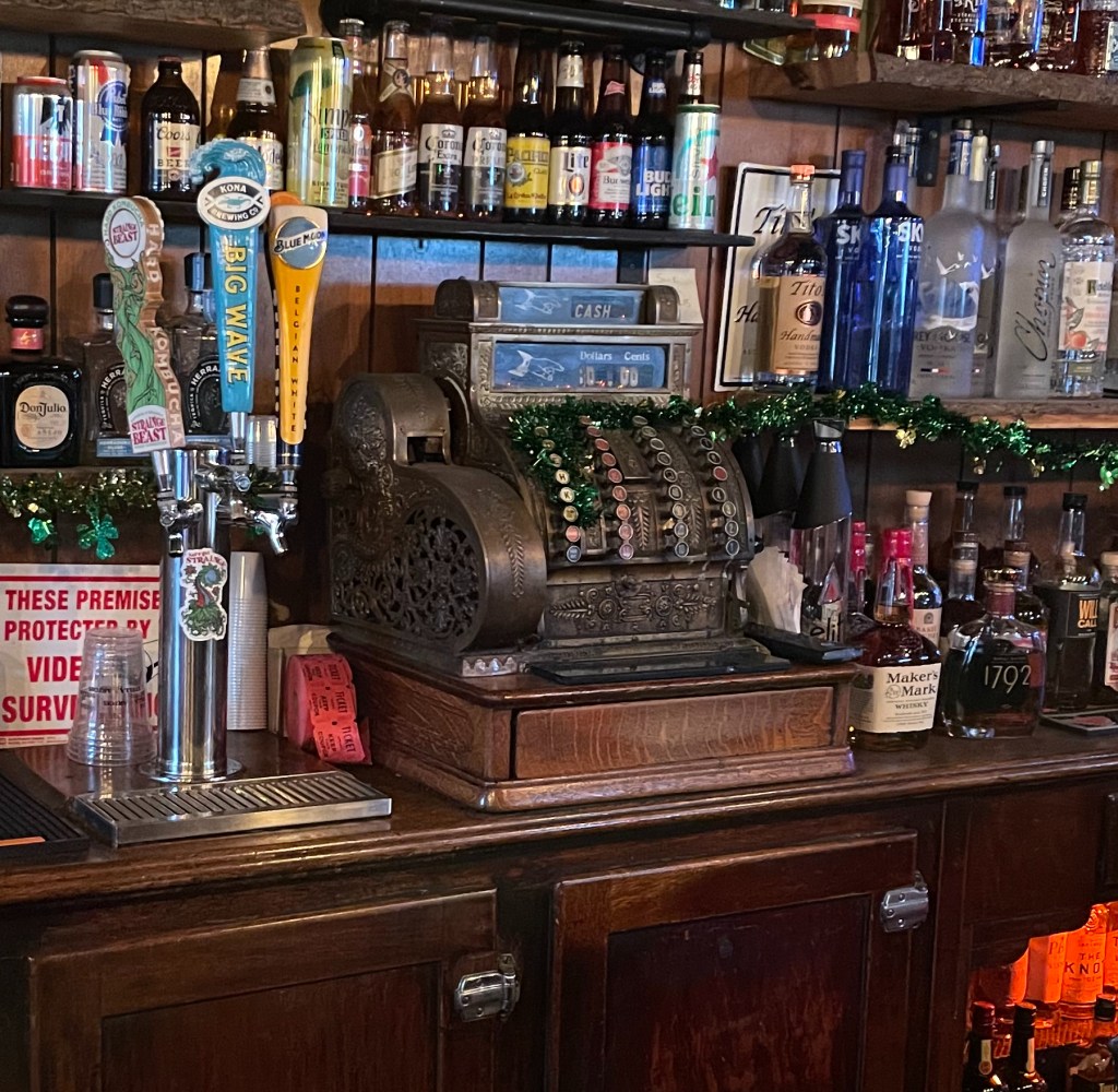 photo of the bar register at The Peaks, San Francisco,