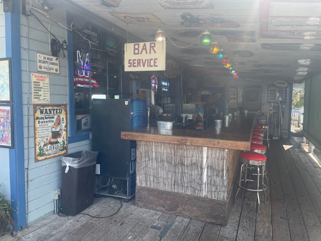 outside bar of The Rusty Porthole, Bethel Island