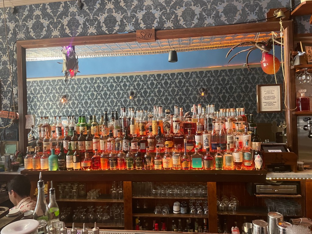 photo of the liquor and mirror of The Sea Star, San Francisco