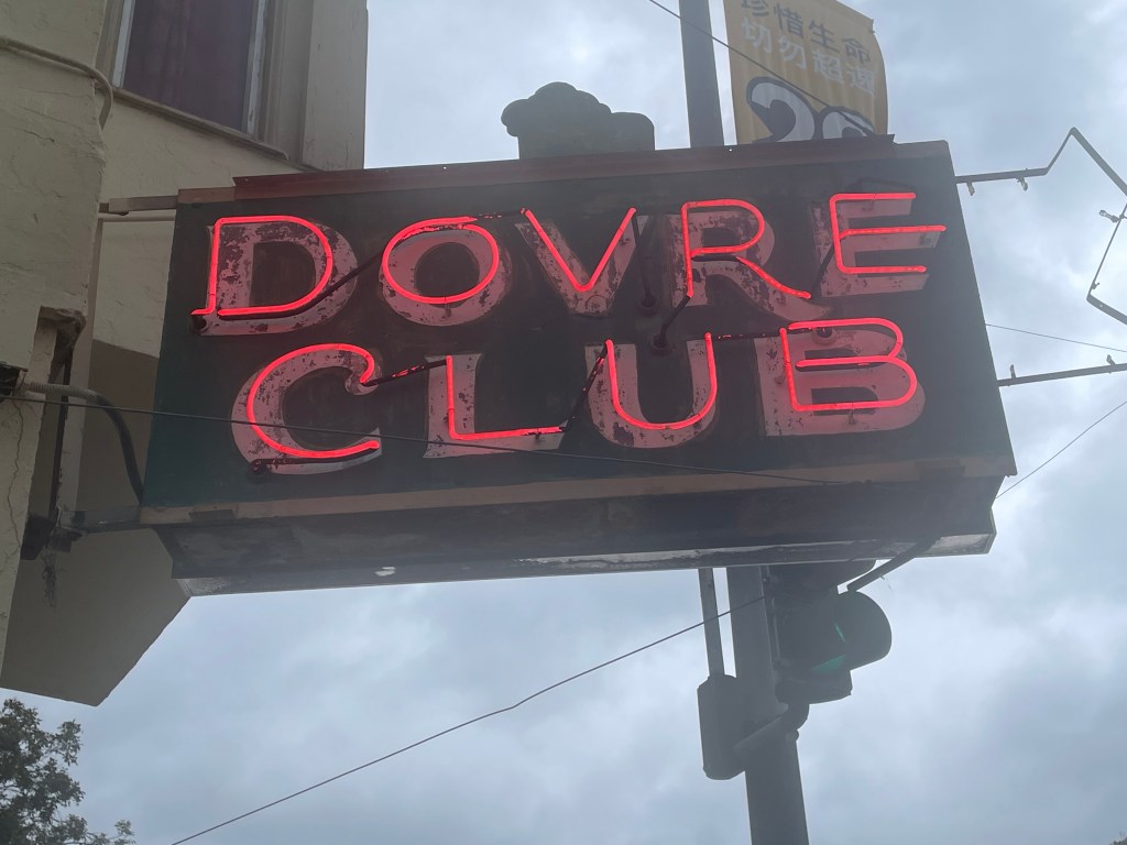 photo of the sign of Dovre Club, San Francisco