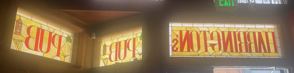 photo of stained glass at Harrington's Bar and Grill, San Francisco