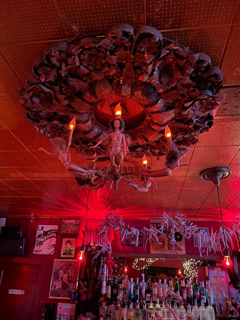 photo of ceiling fixture in The Phone Booth bar, San Francisco, CA