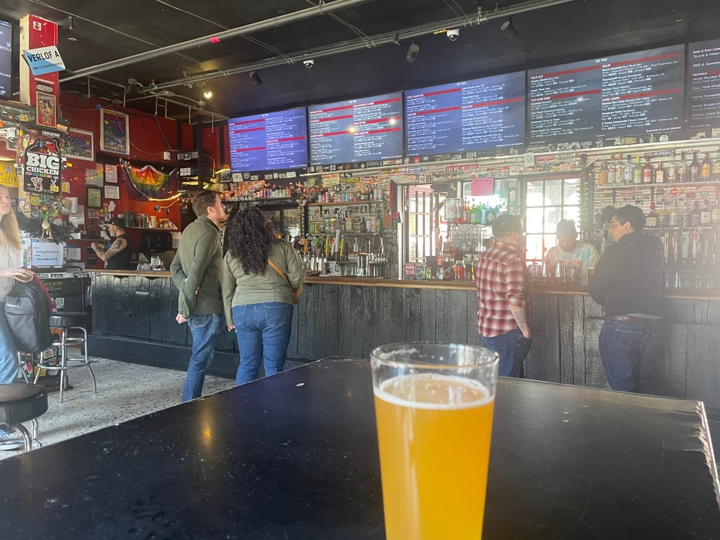 photo of the bar of Zeitgeist bar, San Francisco
