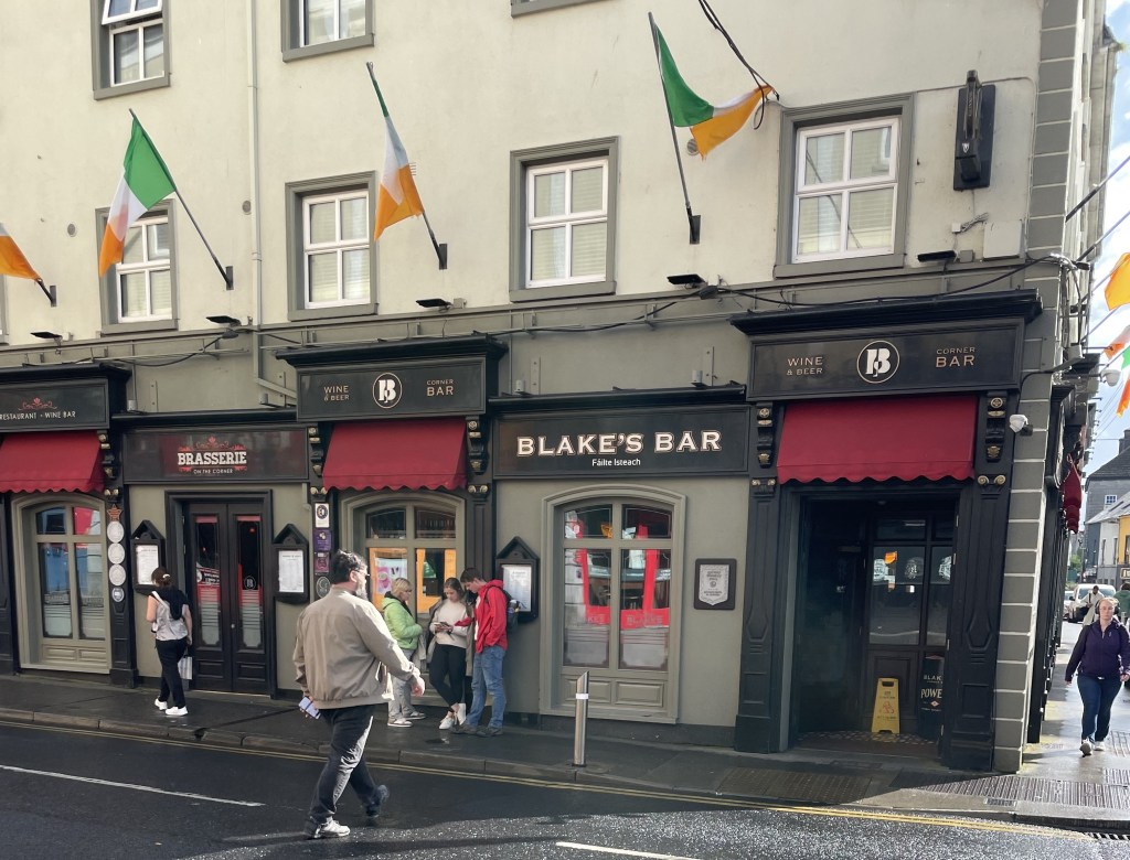 photo of exterior of Blake's Bar, Galway, Ireland