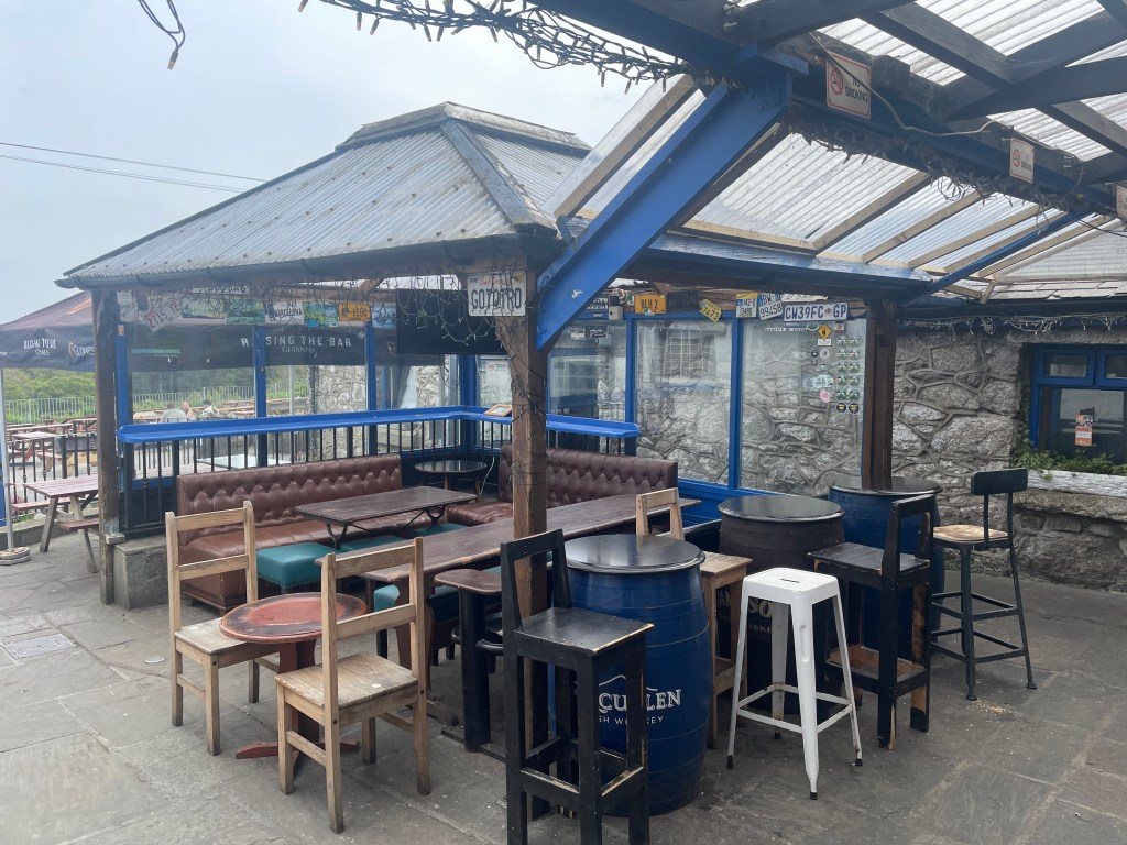 photo of outside seating at The Blue Light, Dublin, Ireland