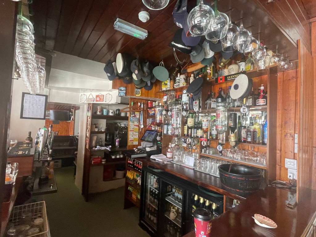 photo of the bar of The Blue Loo pub, Glengarriff, Ireland