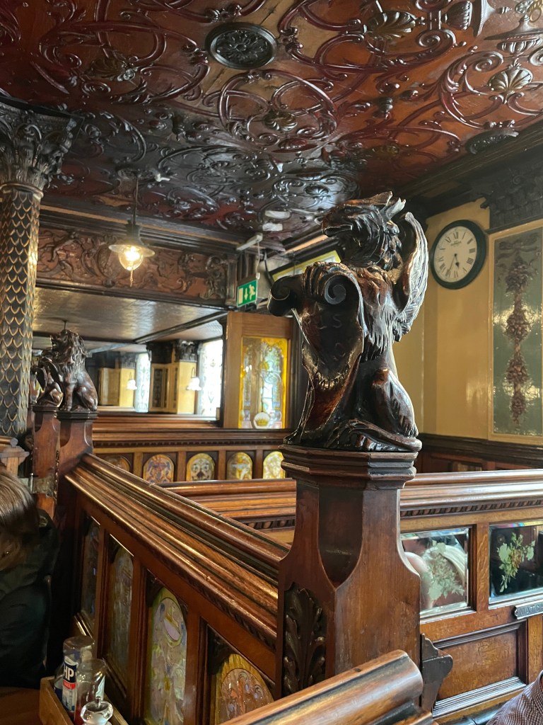 photo of detail interior of The Crown Liquor Saloon, Belfast, Ireland