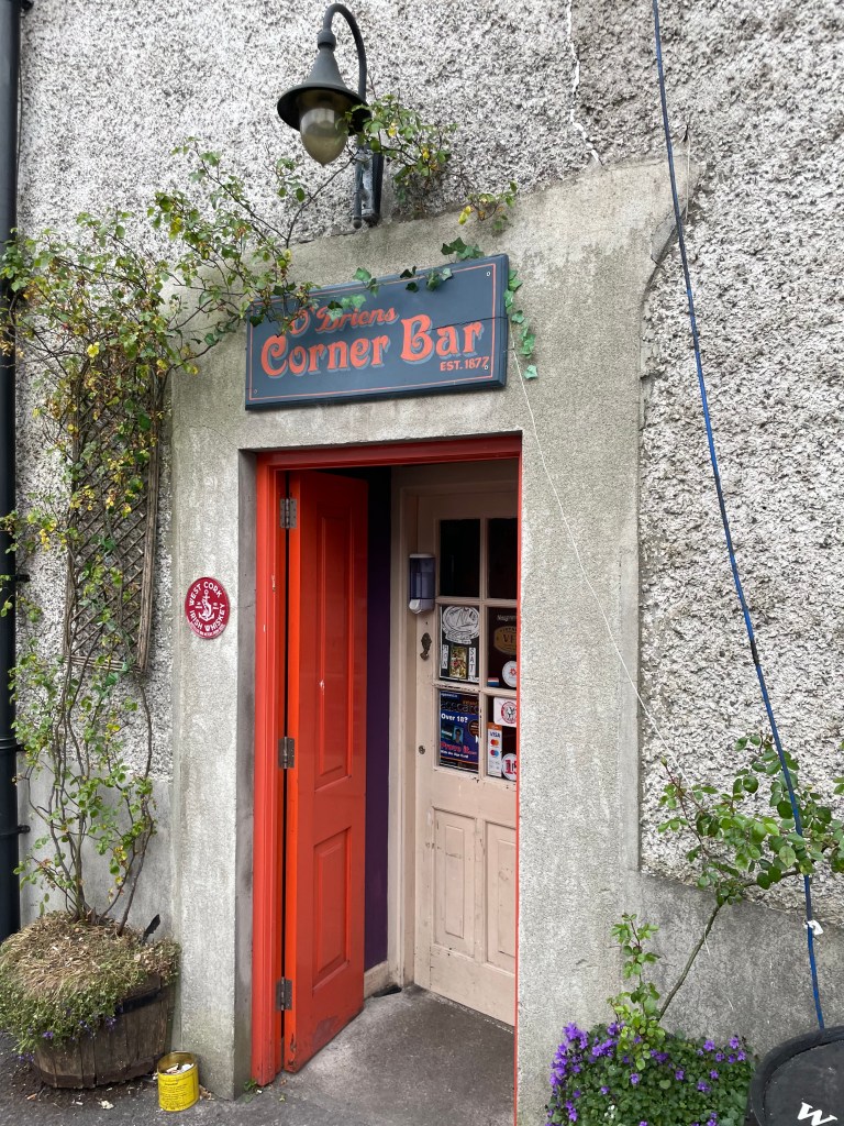 photo of the back door of The Corner Bar, Skibbereen, Ireland