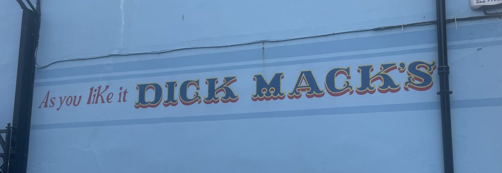 photo of sign of Dick Mack's Pub, Dingle, Ireland