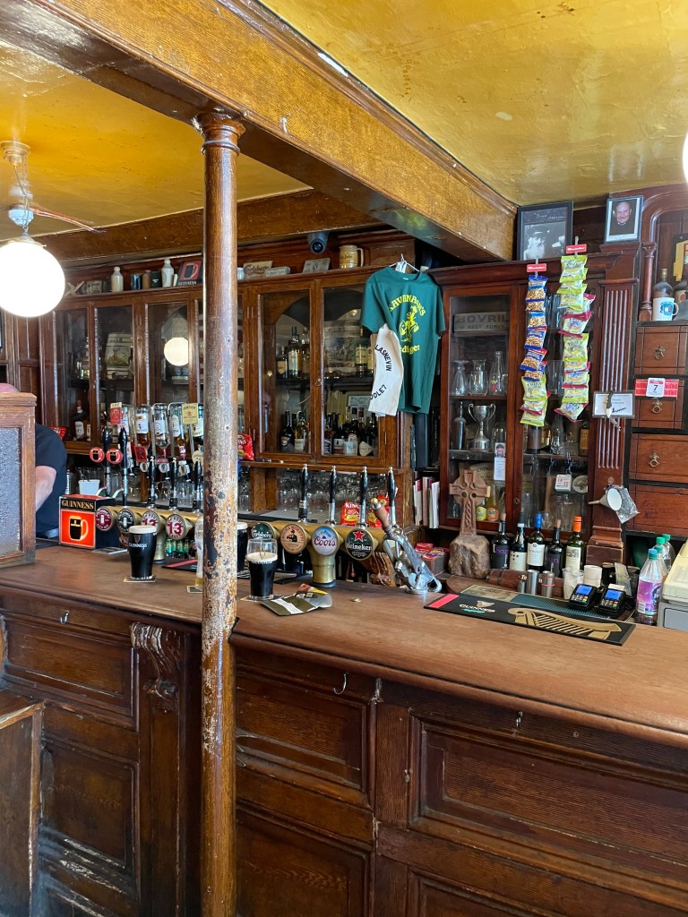photo of the bar of John Kavanagh The Gravediggers, Dublin, Ireland