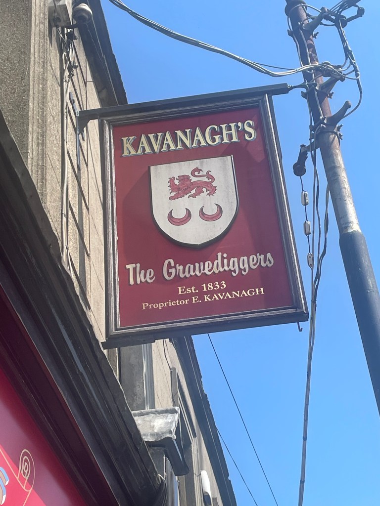 photo of the sign of John Kavanagh The Gravediggers, Dublin, Ireland