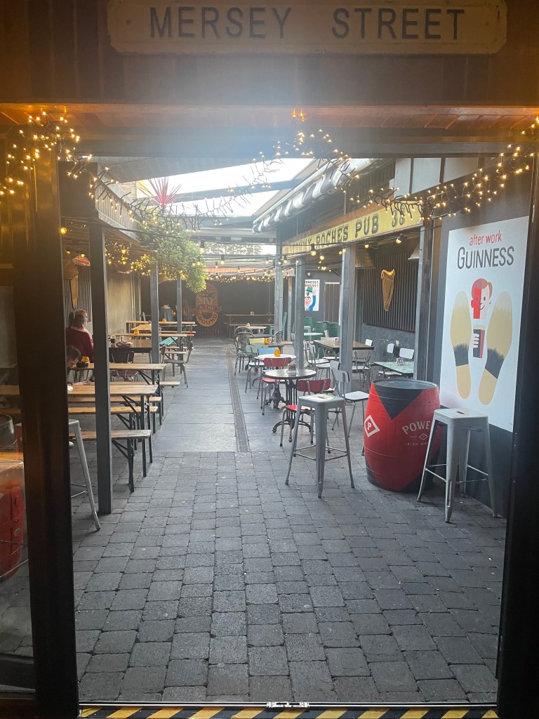 photo of the outdoor section of The Sky and The Ground pub, Wexford, Ireland