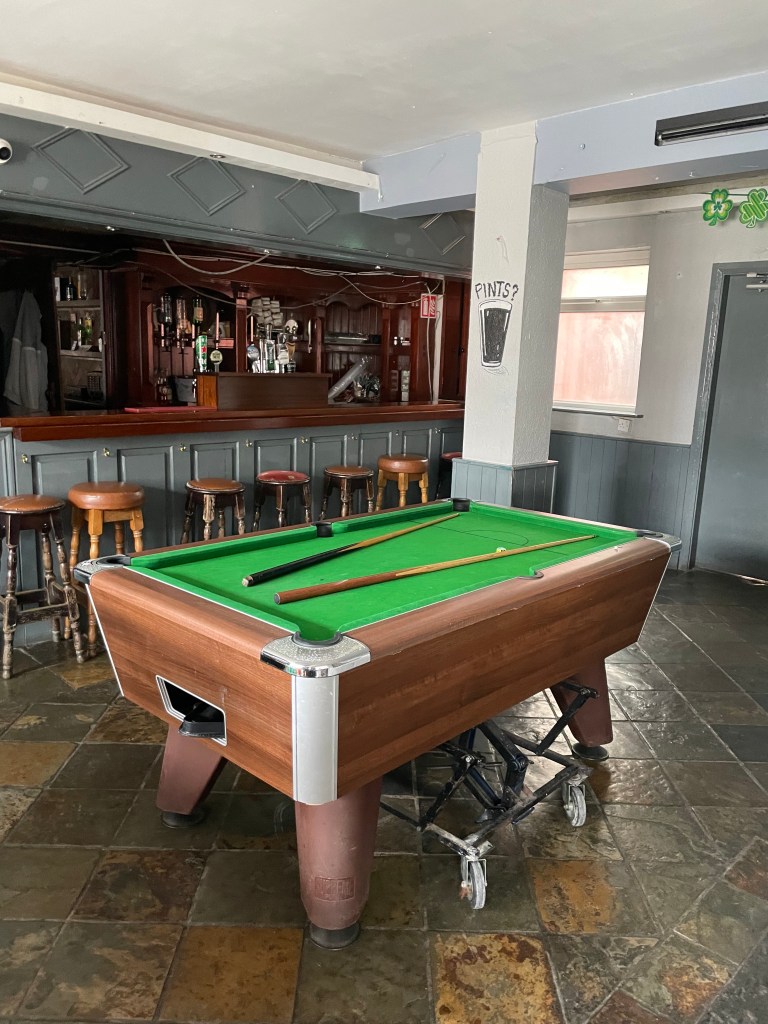 photo of the pool table in Cookes Thatch Bar, Galway, Ireland
