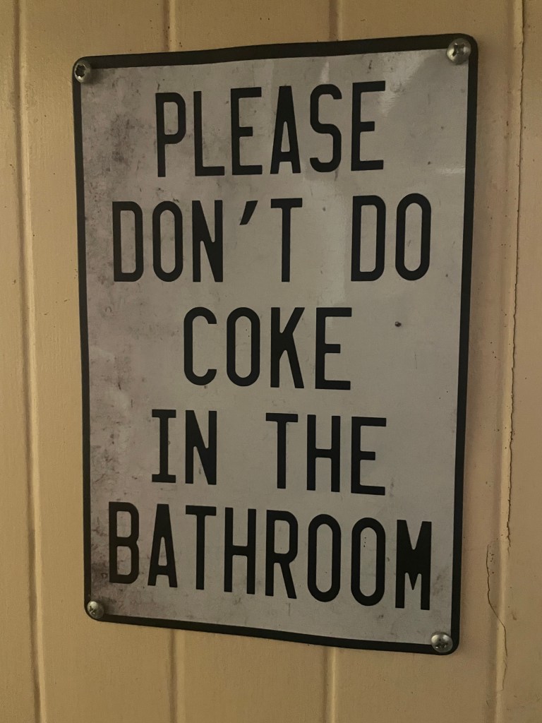 photo of sign in Cresta's Twenty Two Eleven Club, San Francisco