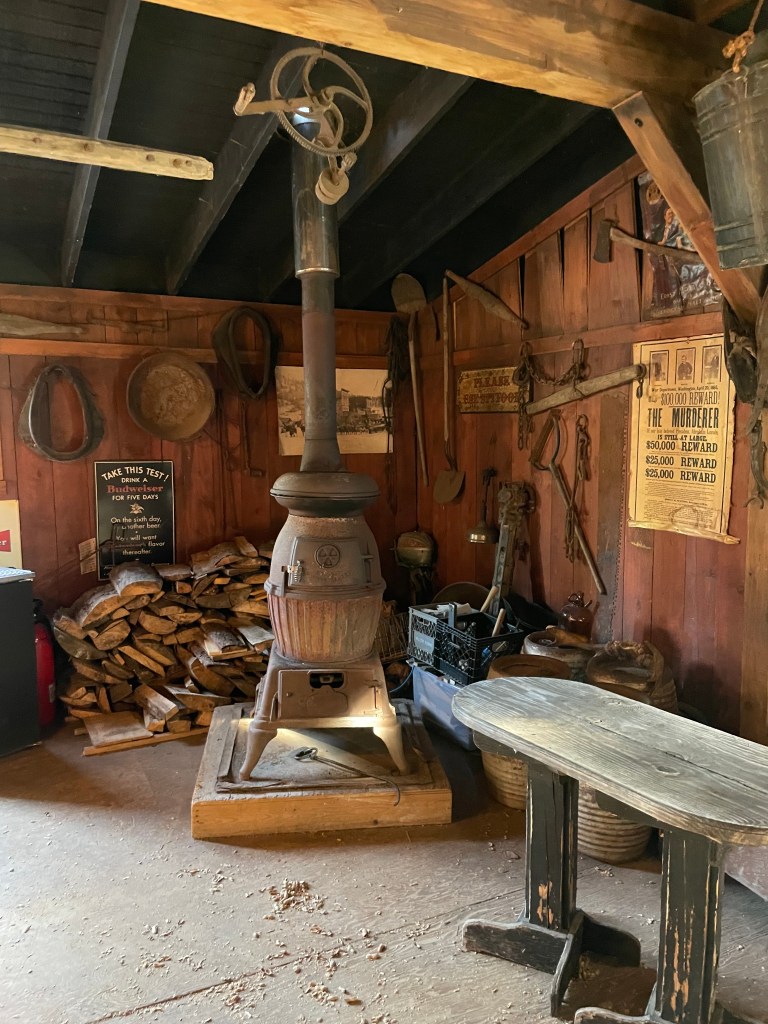 photo of stove in Malemute Saloon, Fairbanks, Alaska