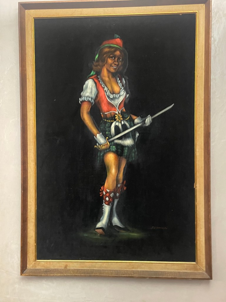 photo of painting in Black Watch bar, Los Gatos, CA