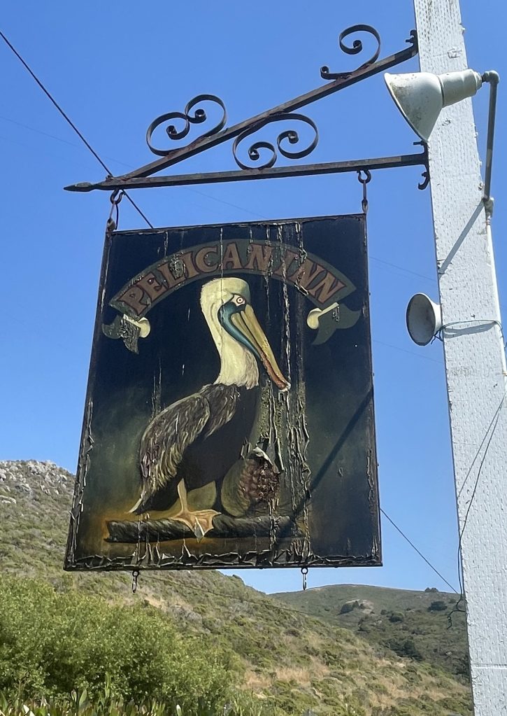 photo of the sign for the Pelican Inn, Muir Beach, CA