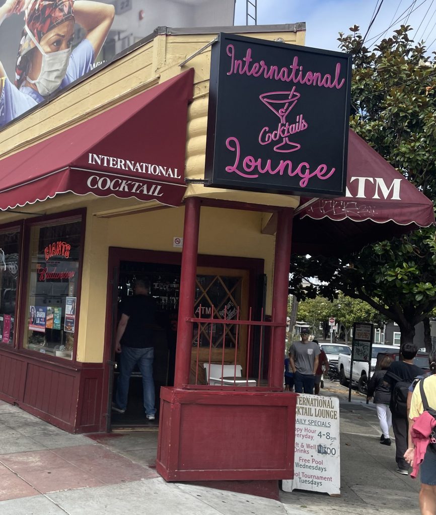 photo of exterior of International Sports Bar, San Francisco
