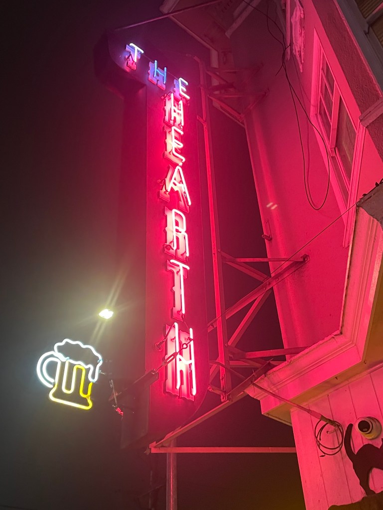 photo of the sign of The Hearth bar, San Francisco