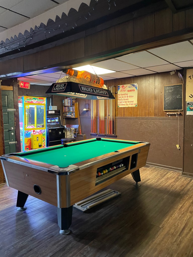 photo of the pool table in The Ugly Broad Tavern, Cleveland, Ohio