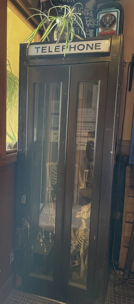 photo of the telephone booth in Paul & Harvey's, Sunnydale, CA