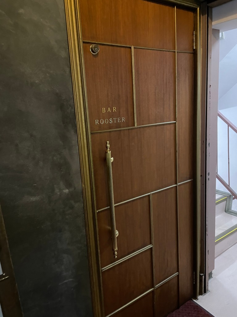 photo of the door of Bar Rooster, Tokyo, Japan