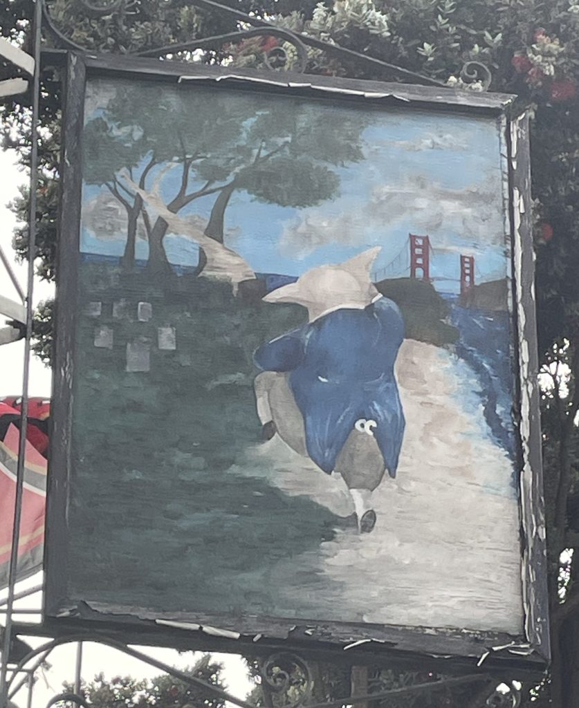 photo of the sign of The Pig and Whistle, San Francisco