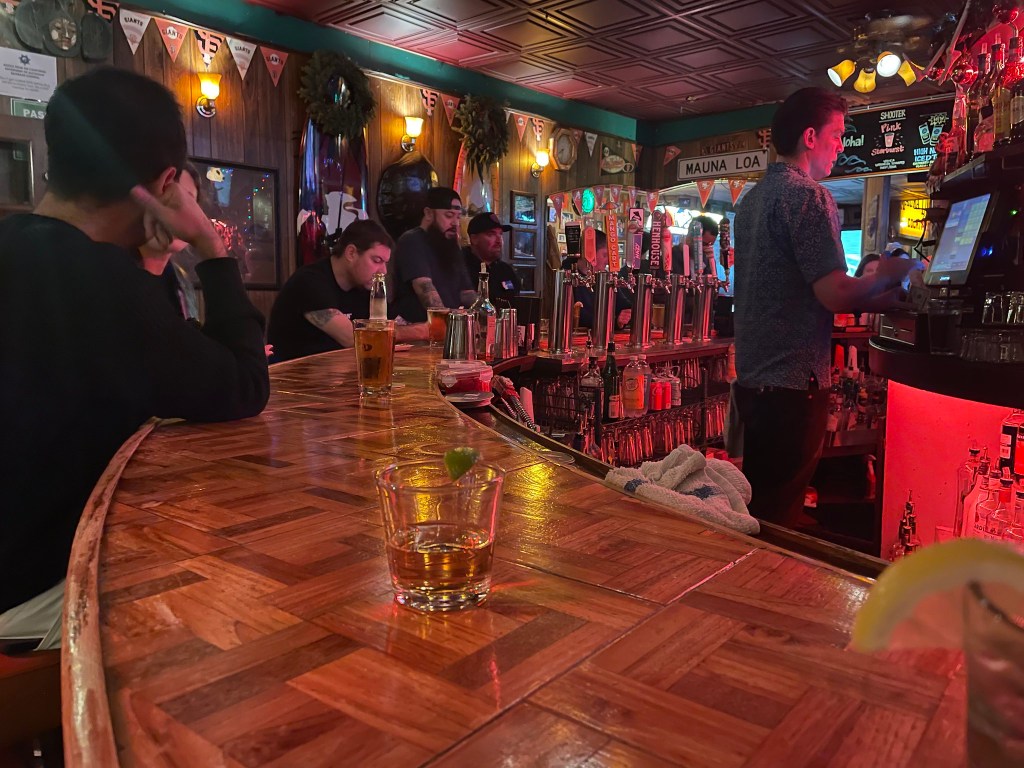 photo of the bar of the Mauna Loa Club, San Francisco