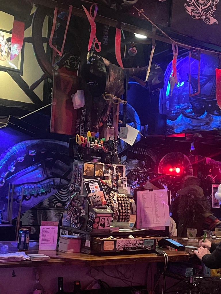 photo of the interiror detail of Merchants' Saloon, Oakland, CA