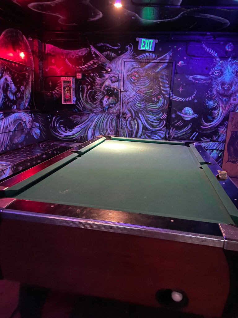 photo of the pool table of Merchants' Saloon, Oakland, CA