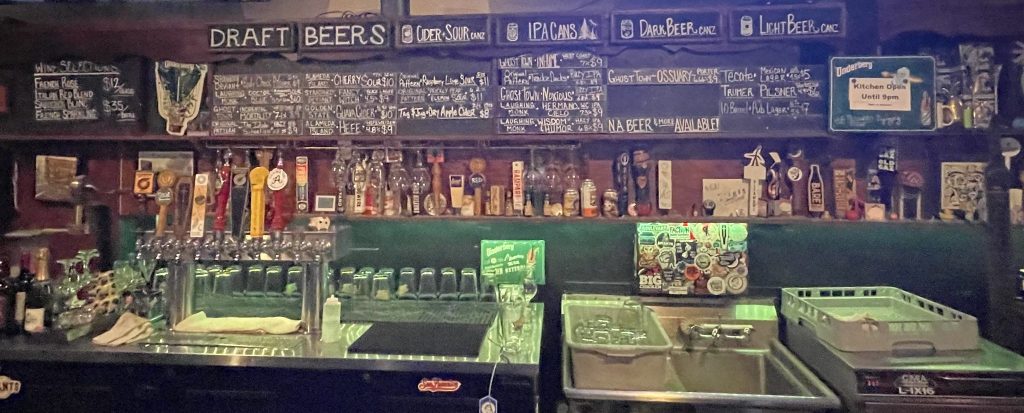 photo of the bar of The Flying Pig, San Francisco