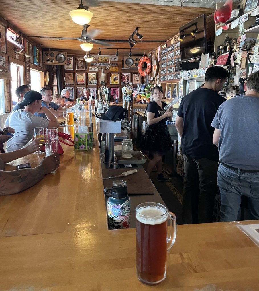 photo of the bar of Ernie's Tin Bar, Petaluma, CA