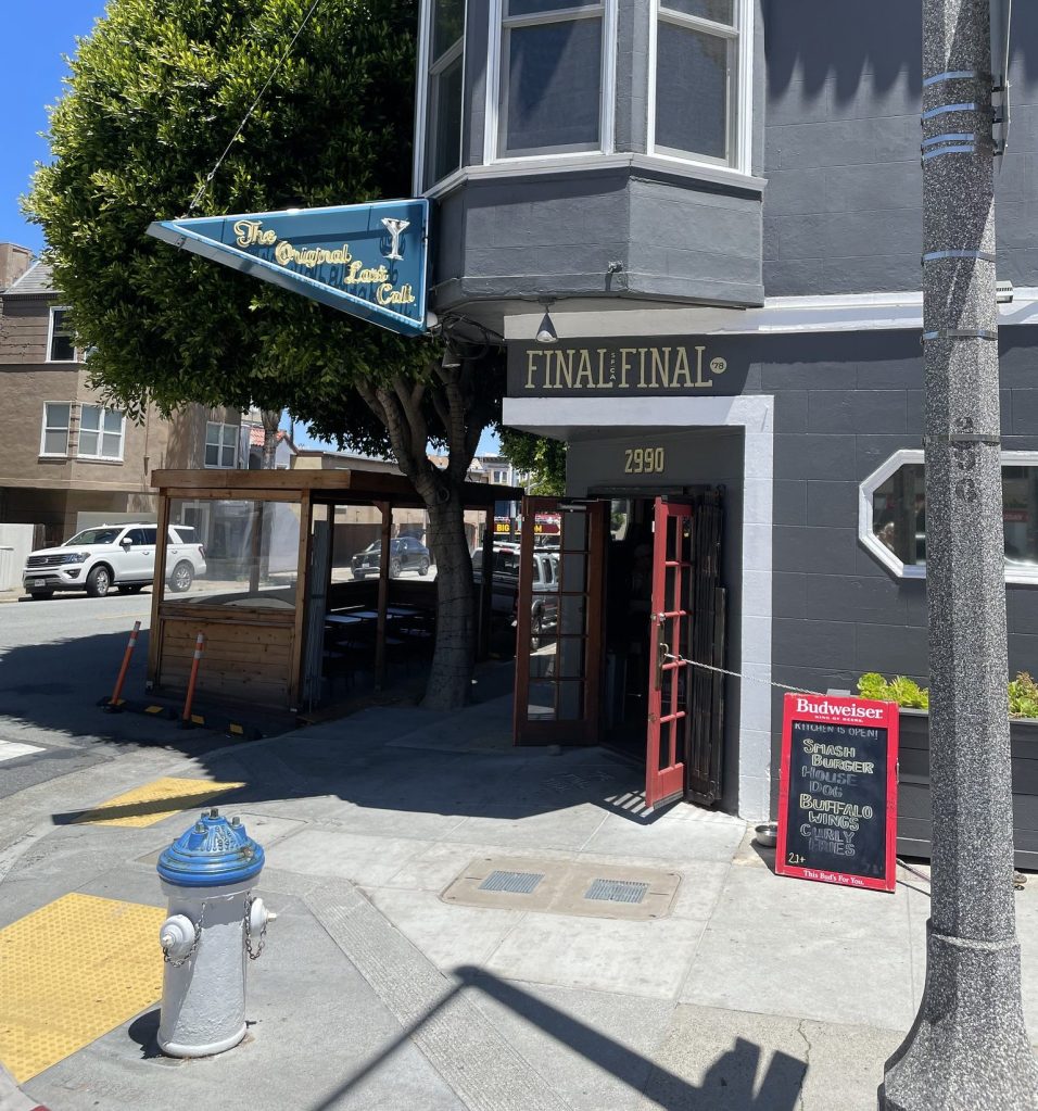 photo of the exterior of Final Final, San Francisco