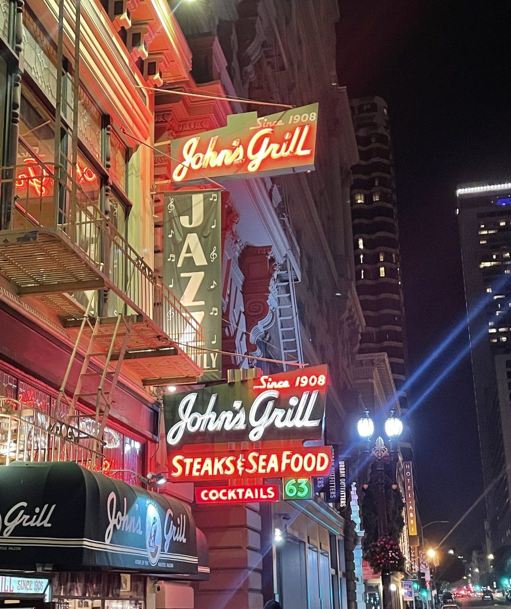 photo of sign of John's Grill, San Francisco