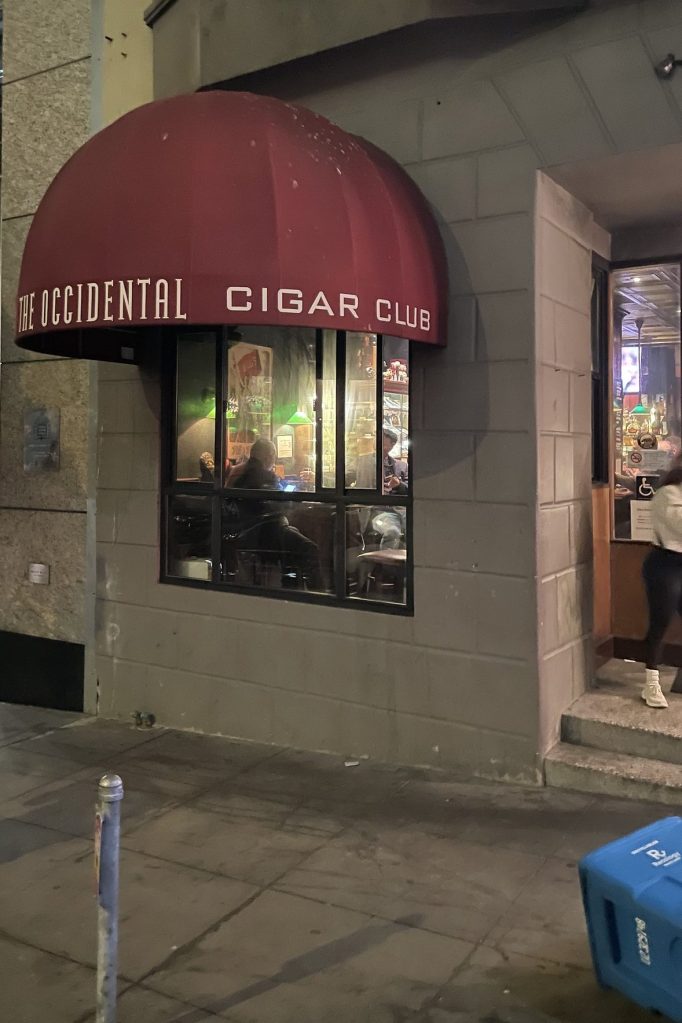 photo of exterior of Occidental Cigar Club, San Francisco